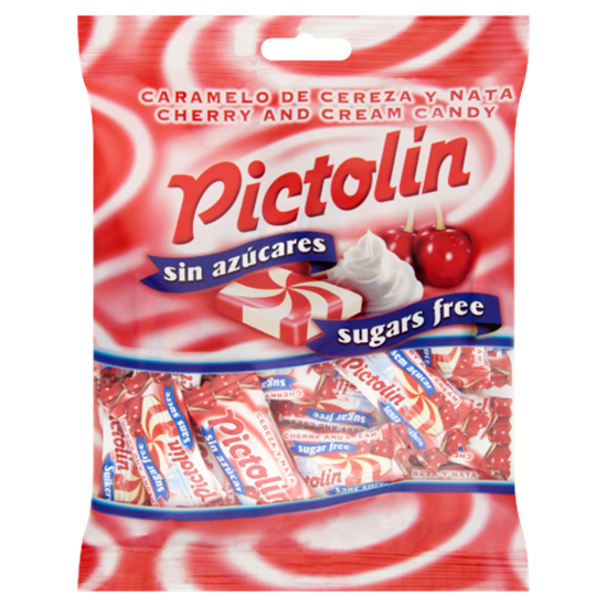 Pictolin cseresznye ízesítésű, tejszínes cukormentes cukorka édesítőszerrel 65 g