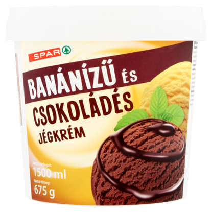 SPAR banánízű és csokoládés jégkrém 1500 ml