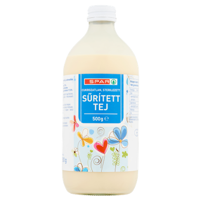 SPAR cukrozatlan, sterilezett sűrített tej 7,5% 500 g