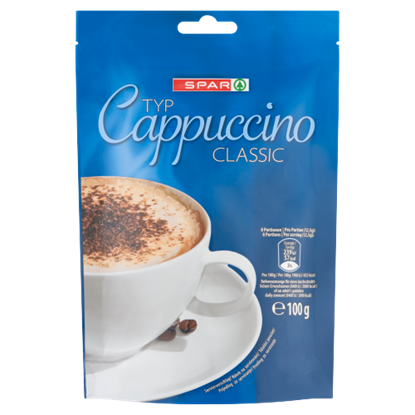 SPAR Cappuccino Classic instant italpor gabonakávé kivonattal és instant kávéval 100 g