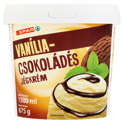 SPAR vanília-csokoládés jégkrém 1500 ml
