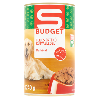 S-Budget teljes értékű kutyaeledel marhával 1240 g
