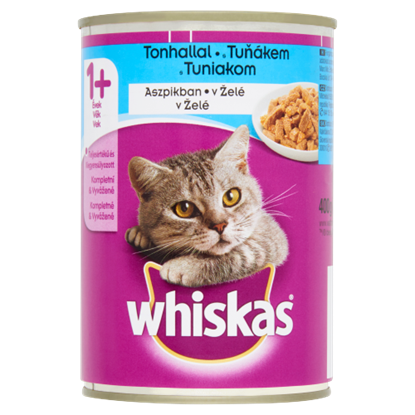 Whiskas konzerv állateledel macskák számára tonhallal aszpikban 400 g