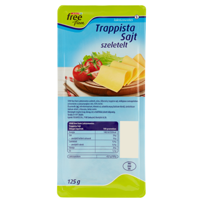 SPAR free from laktózmentes, szeletelt trappista sajt 125 g