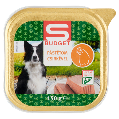 S-Budget pástétom csirkével, teljes értékű állateledel felnőtt kutyák számára 150 g