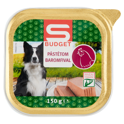 S-Budget pástétom baromfival, teljes értékű állateledel felnőtt kutyák számára 150 g