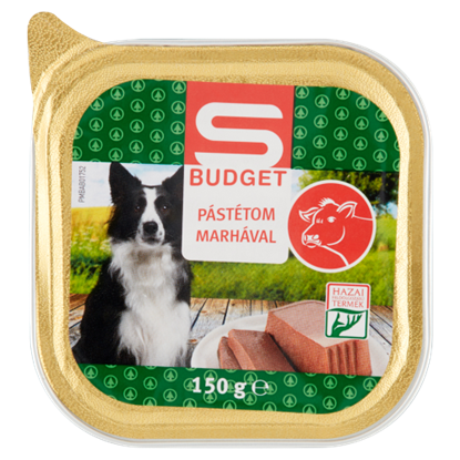 S-Budget pástétom marhával, teljes értékű állateledel felnőtt kutyák számára 150 g