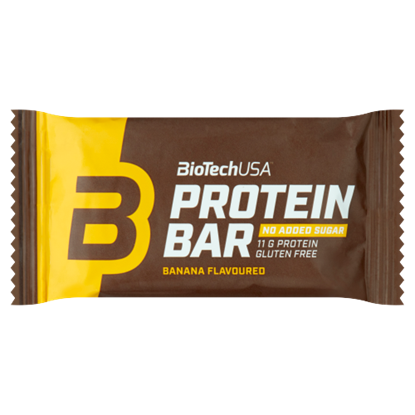 BioTechUSA Protein Bar banán ízű bevont fehérjeszelet édesítőszerekkel 35 g