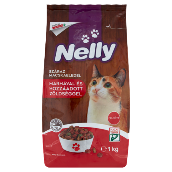 Nelly teljes értékű száraz macskaeledel marhával és hozzáadott zöldséggel 1 kg