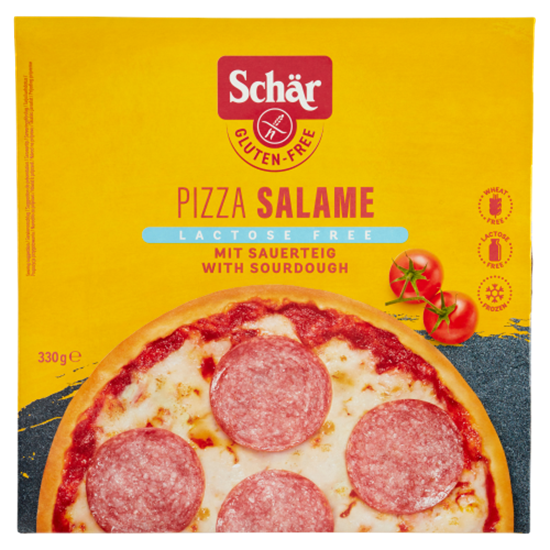 Schär gluténmentes fagyasztott szalámis pizza 330 g