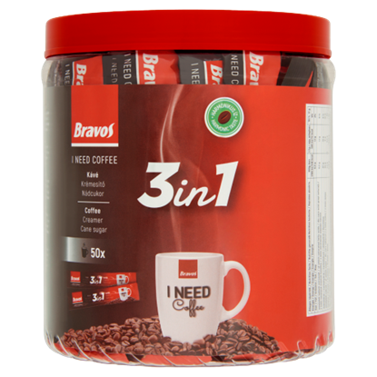 Bravos 3in1 instant kávéspecialitás 50 db 850 g