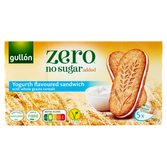 Gullón Zero krémmel töltött keksz édesítőszerrel 5 x 44 g (220 g)
