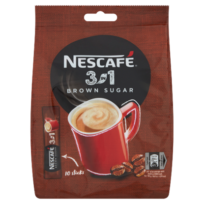 Nescafé 3in1 Brown Sugar azonnal oldódó kávéspecialitás barnacukorral 10 db 165 g