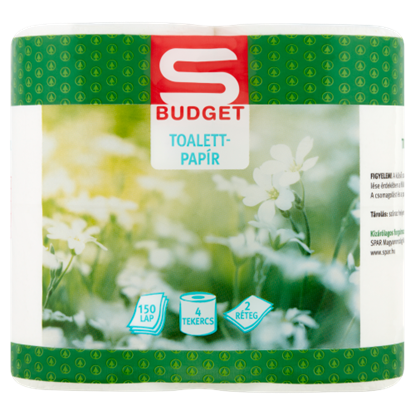 S-Budget toalettpapír 2 rétegű 4 tekercs