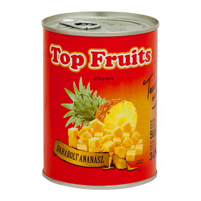 TOP FRUITS ananász darabolt enyhén cukros szirupban 565g