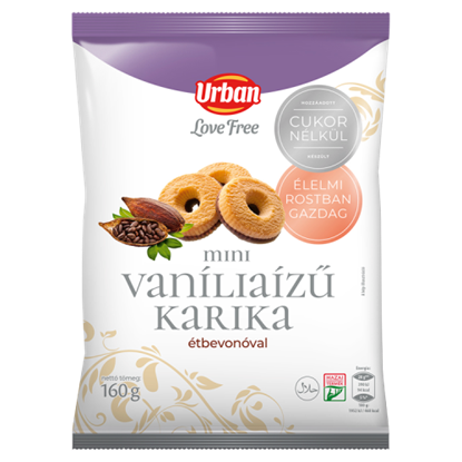 Urbán Mini vanília ízű karika hozzáadott cukor nélkül 160 g