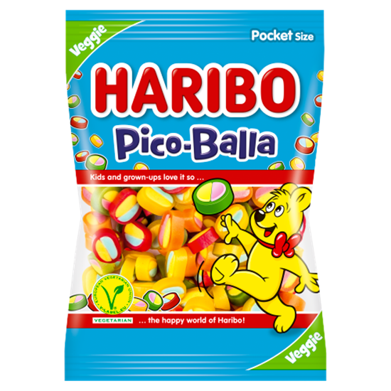 Haribo Pico Balla gyümölcsízű gumicukorka 85 g
