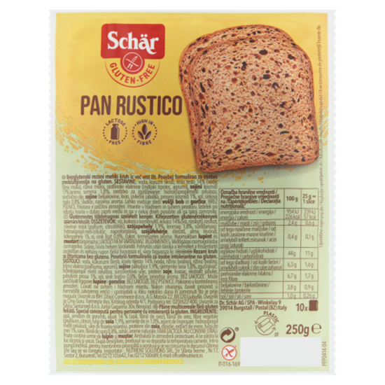 Schär gluténmentes többmagvas szeletelt kenyér 250 g