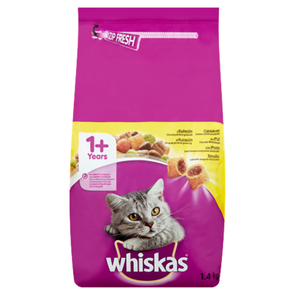 Whiskas száraz állateledel macskák számára csirkehússal 1,4 kg