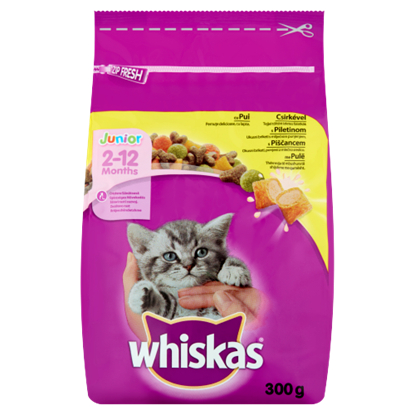 Whiskas Junior száraz állateledel macskák számára csirkehússal 300 g