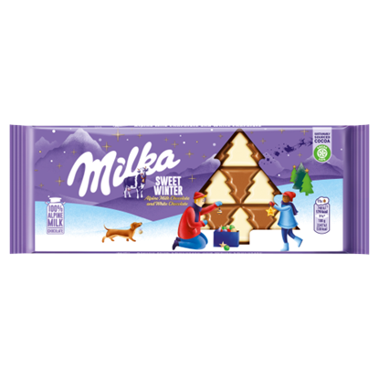 Milka Sweet Winter alpesi tejcsokoládé és fehér csokoládé 100 g
