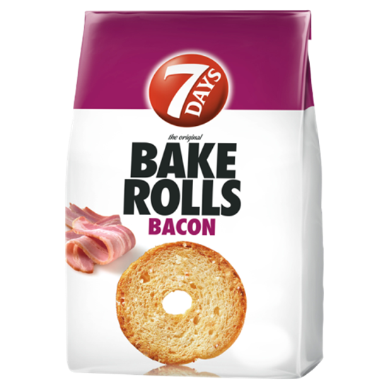 7DAYS Bake Rolls bacon ízű kétszersült 80 g