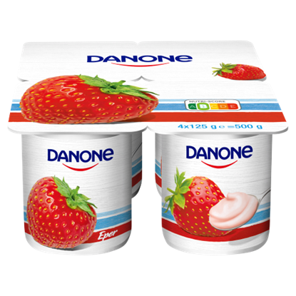 Danone Könnyű és Finom eperízű, élőflórás, zsírszegény joghurt 4 x 125 g (500 g)