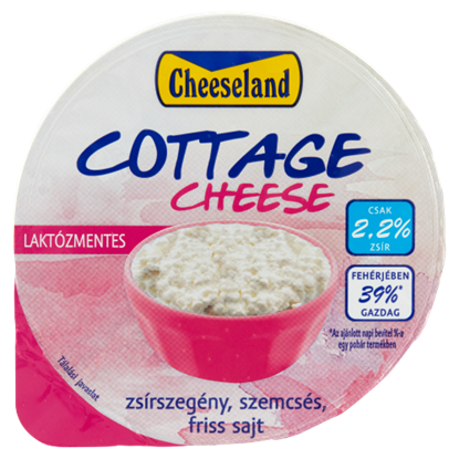 Cheeseland laktózmentes, zsírszegény, szemcsés friss sajt 150 g