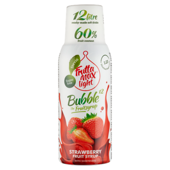 FruttaMax Light Bubble¹² eper gyümölcsszörp édesítőszerekkel 500 ml