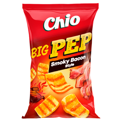 Chio Big Pep Smoky Bacon Style bacon ízű búza-burgonyasnack 65 g