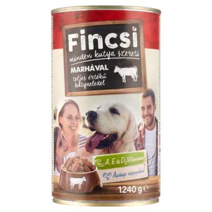 Fincsi teljes értékű állateledel felnőtt kutyák számára marhával 1240 g