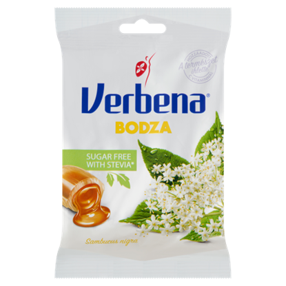 Verbena töltött keménycukorka bodzavirág kivonattal, édesítőszerekkel és C vitaminnal 60 g