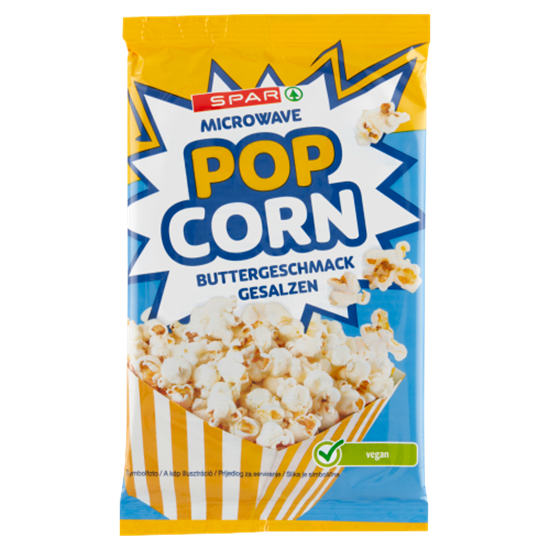 SPAR Popcorn vajízű, sózott pattogatni való kukorica 100 g
