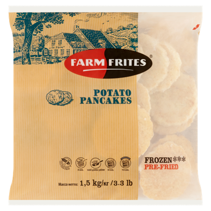 Farm Frites gluténmentes elősütött, gyorsfagyasztott, félkész burgonyalángos 1,5 kg