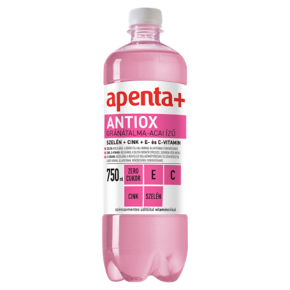 Apenta+ Antiox gránátalma-acai ízű szénsavmentes energiamentes üdítőital vitaminokkal 750 ml
