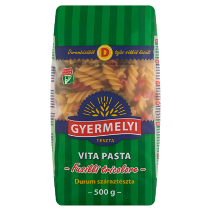 Gyermelyi Vita Pasta Fusilli Tricolore durum száraztészta 500 g