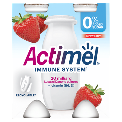 Danone Actimel eperízű sovány joghurtital édesítőszerekkel, B6- és D-vitaminnal 4 x 100 g (400 g)
