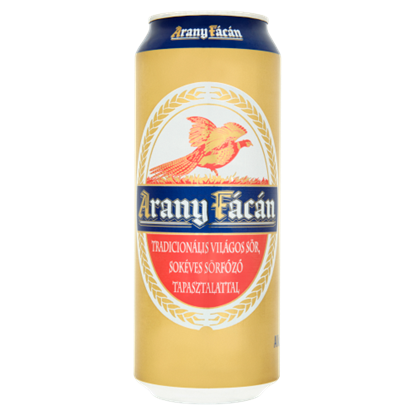 Arany Fácán világos sör 4% 0,5 l doboz