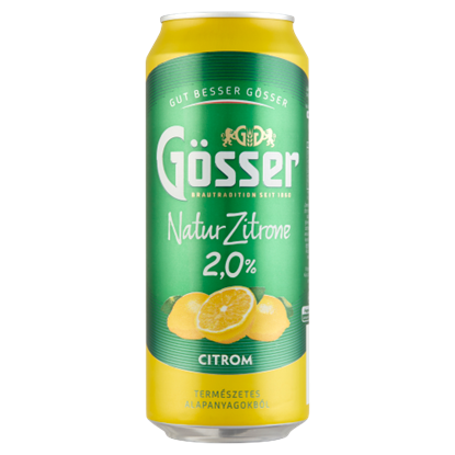 Gösser Natur Zitrone citromos sörital 2% 0,5 l doboz