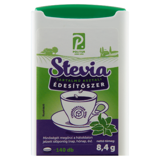 Politur stevia tartalmú asztali édesítőszer 140 db 8,4 g